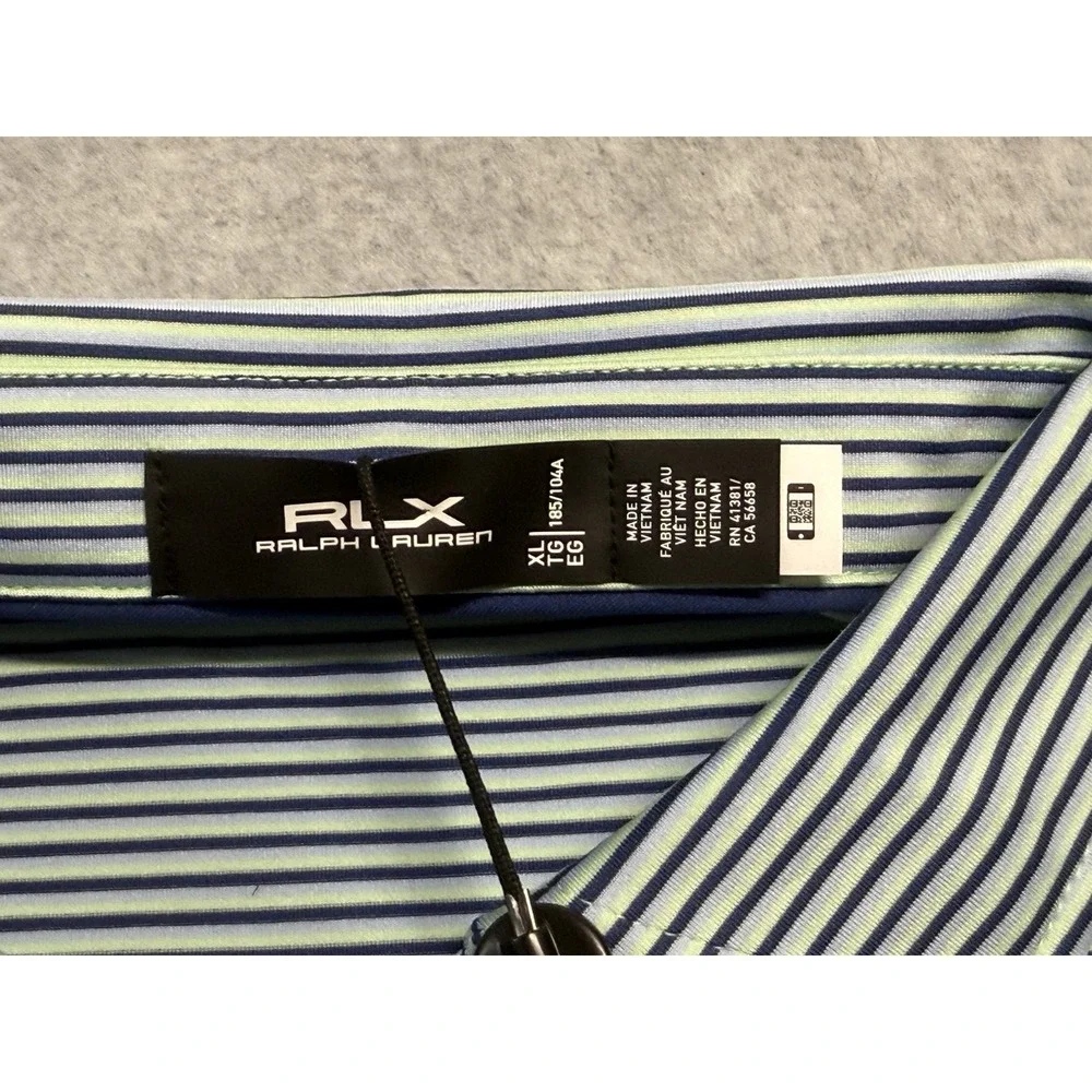 RLX‎ Ralph Lauren 3/15 Striped Golf Polo Shirt Men's Size XL New